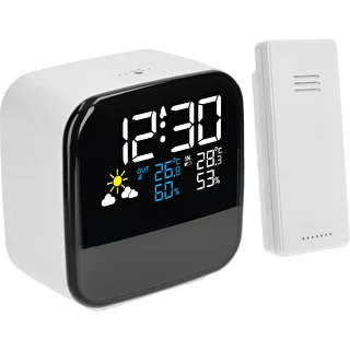 Soens electronic weather station - with wireless sensor, alarm clock and light