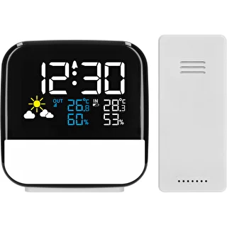 Soens electronic weather station - with wireless sensor, alarm clock and light – photo 2