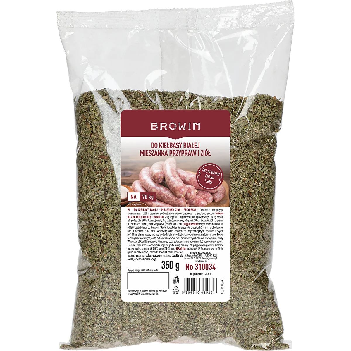 For white sausage - spice and herb blend, 350 g