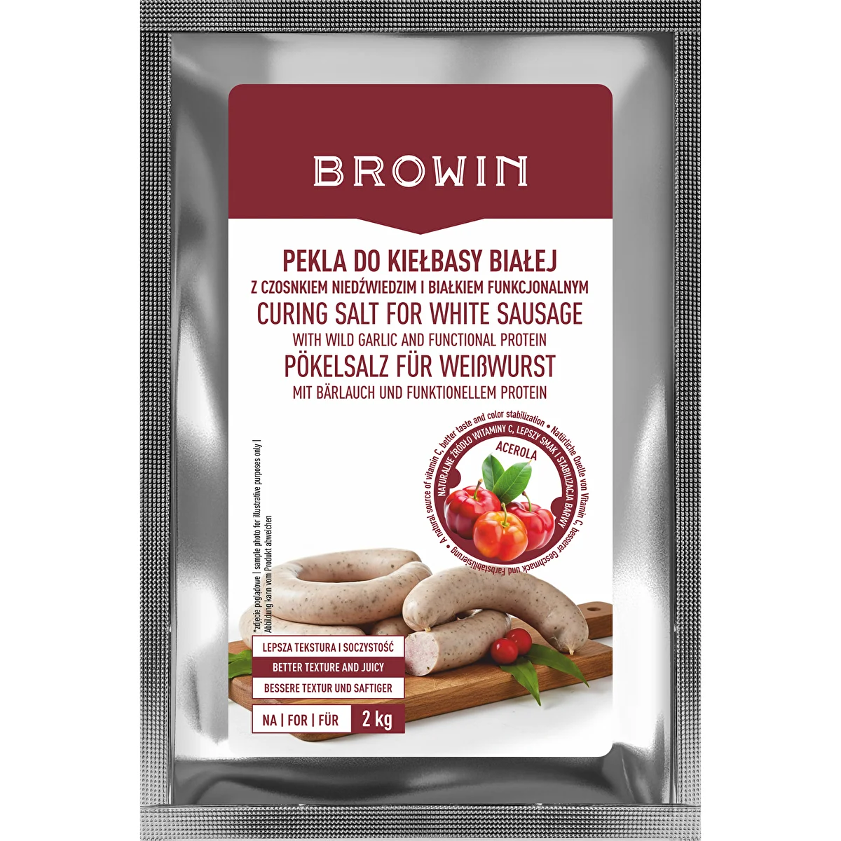 Curing mix for white sausage, with functional protein and acerola, 66g