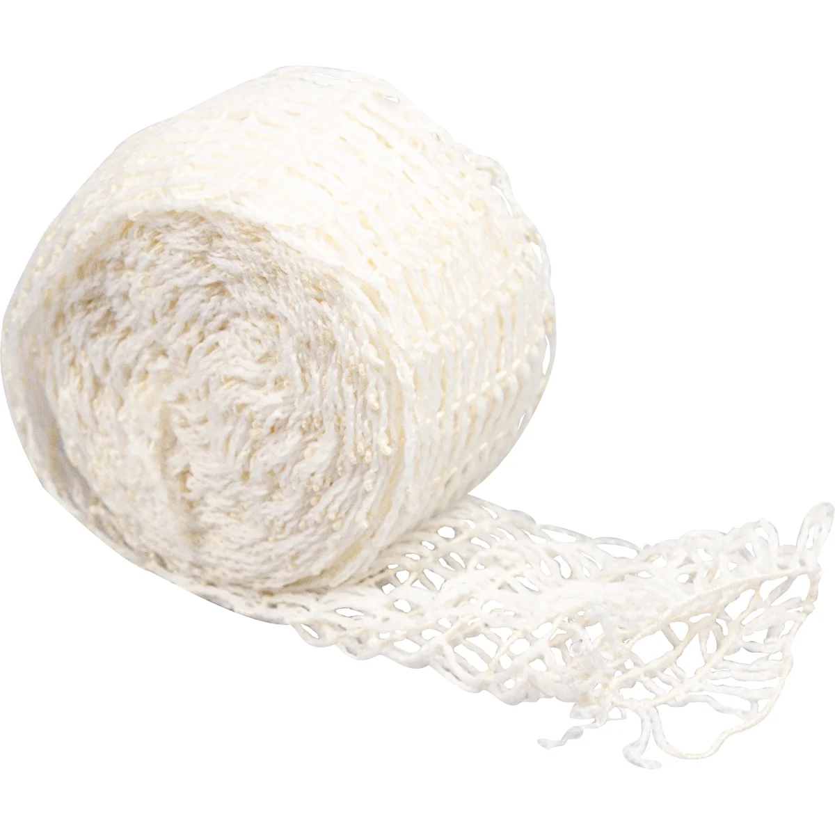 White netting with dimensions of 12.5 cm x 5 m, thermal resistance of up to 220°C