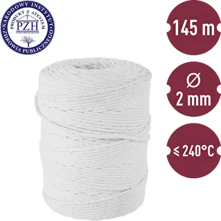 White cotton twine / string for meat tying  (240°C) 145 m – photo 2