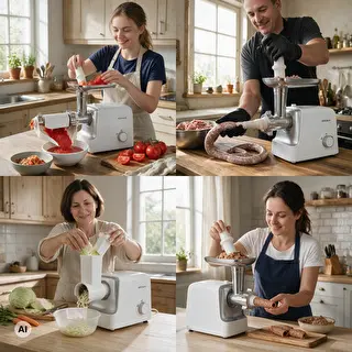 Meat Grinder with Shredder, Food Mill and Sausage Stuffer, 1500 W – photo 8