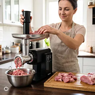 Multifunctional Meat Grinder with Touch Panel, Vegetable Slicer and Fruit and Vegetable Strainer, 2,000 W – photo 8