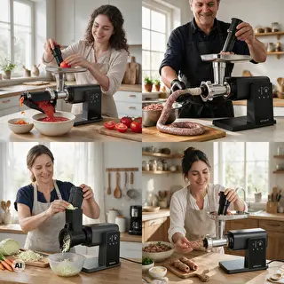 Multifunctional Meat Grinder with Touch Panel, Vegetable Slicer and Fruit and Vegetable Strainer, 2,000 W – photo 9