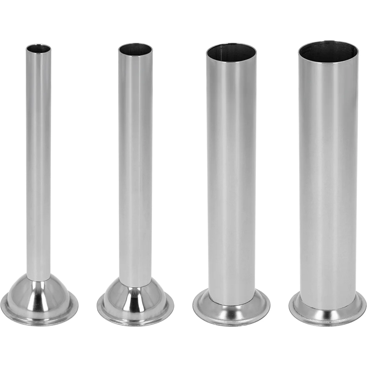 Set of stainless steel funnels for Browin vertical sausage stuffers, 3, 5, 7 L, 4 pcs