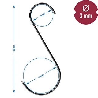 Smoking Hooks - S-Shaped, Sharpened, 3 mm x 150 mm, Set of 5 – photo 6
