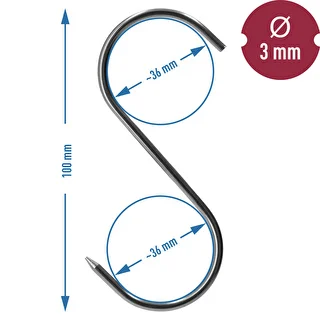 Smoking Hooks - S-shaped, sharpened, 3mm x 100mm, 5 pcs. – photo 6