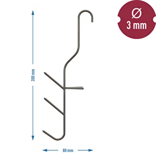 Stainless steel triple fish smoking hooks 5 pcs. – photo 2