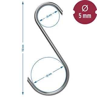 S-shaped Smoking Hooks – 45°-cut tips, 5 mm x 150 mm, Pack of 5 – photo 7