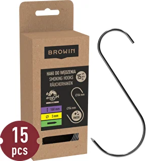S-shaped smoking hooks, sharpened, 3 mm x 150 mm, 15 pcs. – photo 1