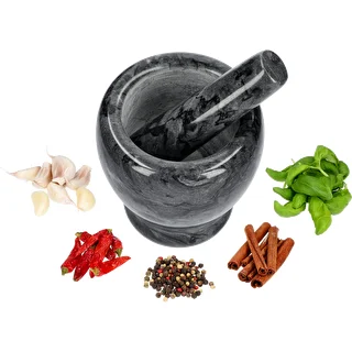 Marble kitchen mortar, black, Ø 10.5 cm – photo 7