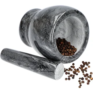 Marble kitchen mortar, black, Ø 10.5 cm – photo 9