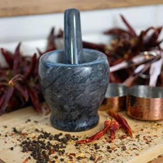 Marble kitchen mortar, black, Ø 10.5 cm – photo 11