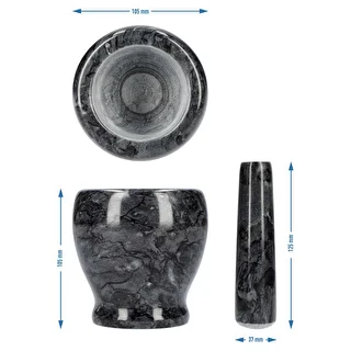 Marble kitchen mortar, black, Ø 10.5 cm – photo 10