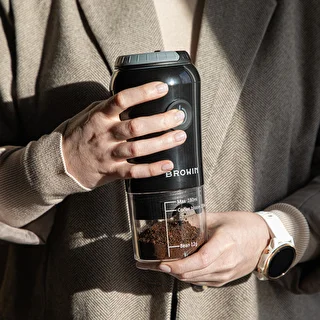 Electric burr grinder for coffee with brewer and thermal mug – photo 15