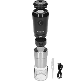 Electric burr grinder for coffee with brewer and thermal mug – photo 4