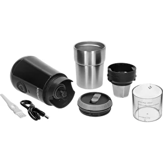 Electric burr grinder for coffee with brewer and thermal mug – photo 5