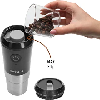 Electric burr grinder for coffee with brewer and thermal mug – photo 7