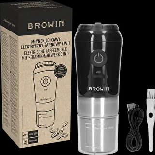 Electric burr grinder for coffee with brewer and thermal mug – photo 12