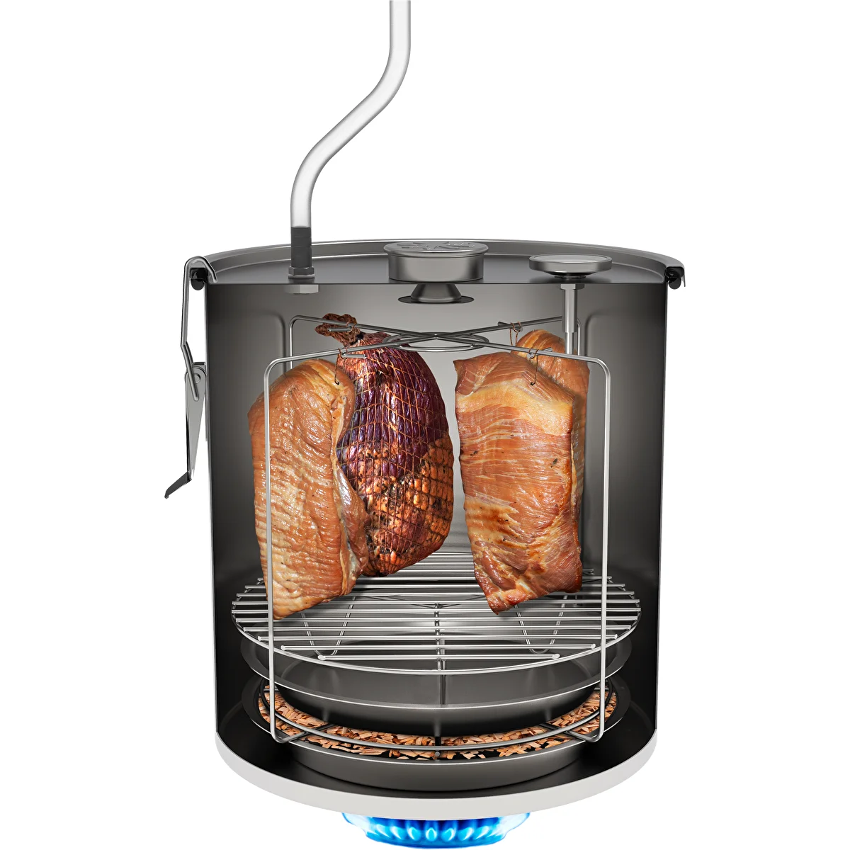 18 L Indoor smoker pot  for a gas cooktop