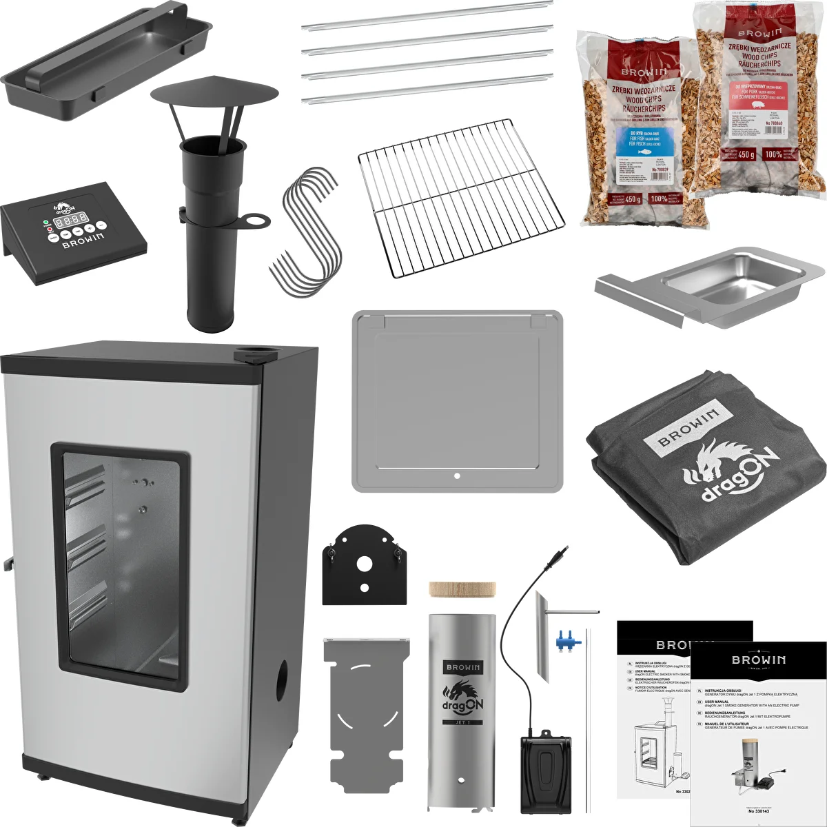 dragON Electric Smoker with Smoke Generator, Digital, 65 L