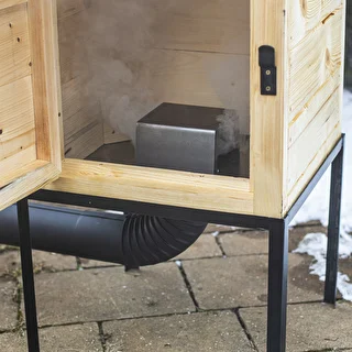 Wooden smokehouse 60 cm, with firebox – photo 8