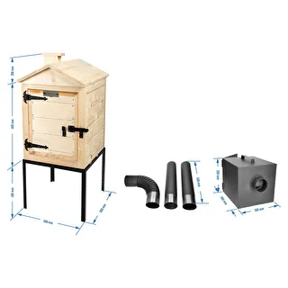 Wooden smokehouse 60 cm, with firebox – photo 6