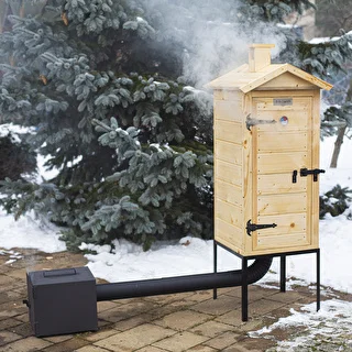 100 cm Wooden Smoker with Firebox – photo 5