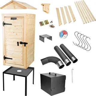 100 cm Wooden Smoker with Firebox