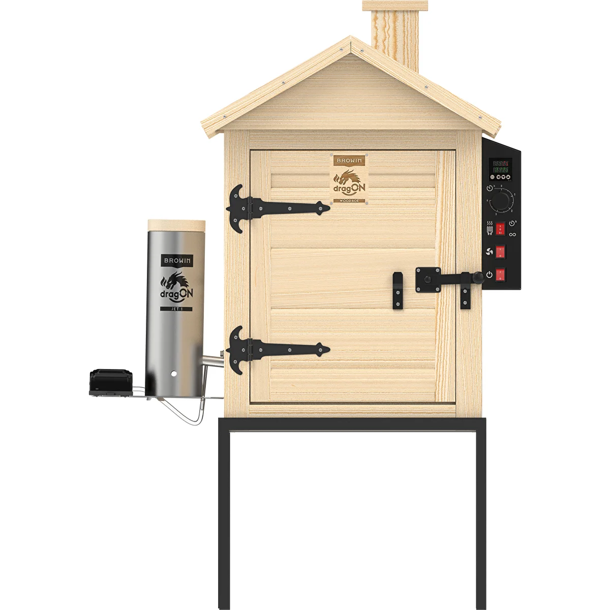 dragON Wood 60E 115 L wooden smoker with electric heating module and controller