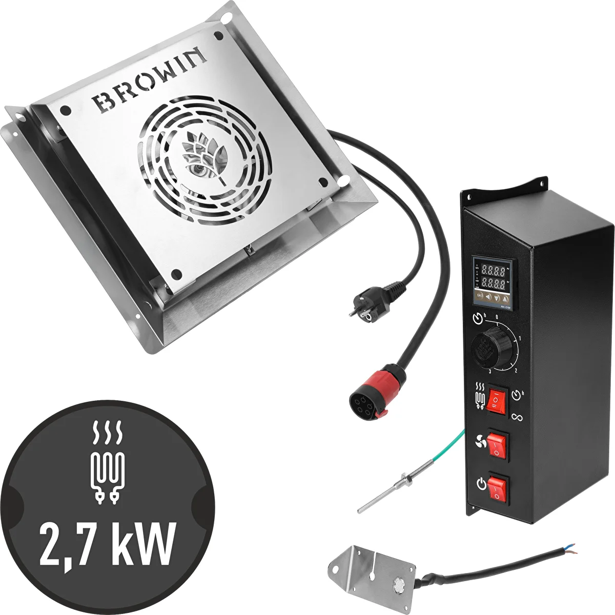 dragON 2.7 kW Module Set with Digital Thermostat, for Garden Smokers/Smokehouses