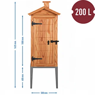 Larch wood smoking chamber, 200 L, with stainless steel base – photo 3