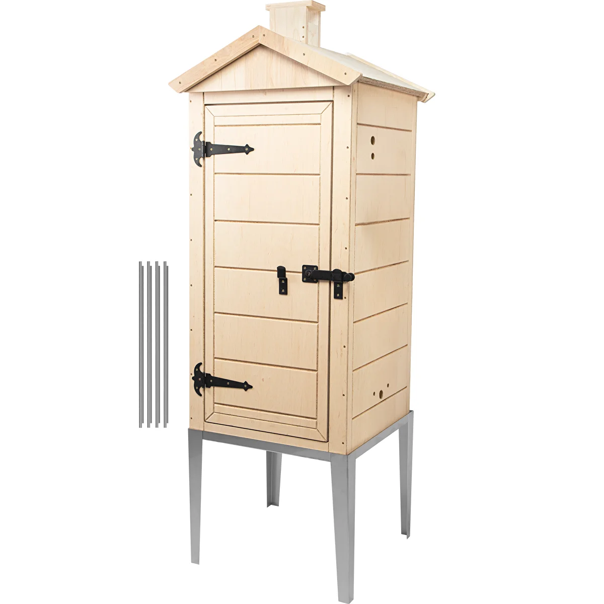 Certified plywood smoking chamber, 200 L, with stainless steel base