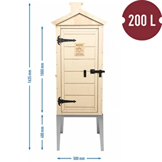 Certified plywood smoking chamber, 200 L, with stainless steel base – photo 3