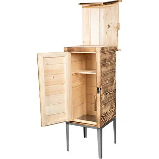 Wood-fired smoking chamber – spruce wood, 200 L, with stainless steel base – photo 3