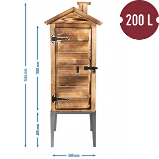 Wood-fired smoking chamber – spruce wood, 200 L, with stainless steel base – photo 5