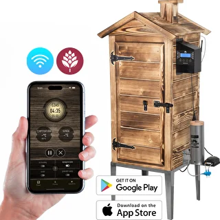 Wi‑Fi Smoker, 200 L – dragON WOOD 100IQ with electric heating module and controller, wood‑fired