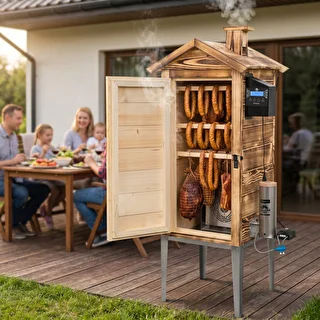 Wi‑Fi Smoker, 200 L – dragON WOOD 100IQ with electric heating module and controller, wood‑fired – photo 12