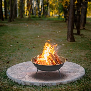 Round garden fire pit with grate, Ø55 cm, bowl – photo 9