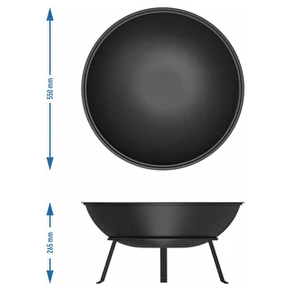 Round garden fire pit with grate, Ø55 cm, bowl – photo 8