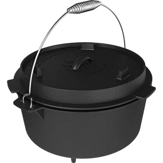 Cast iron suspended cauldron with frying pan – photo 2