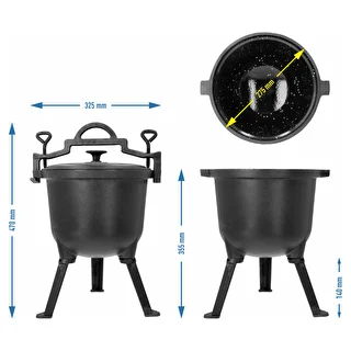 Cast Iron Hunter’s Cauldron with Enamel-Coated Interior, 8 L – photo 5