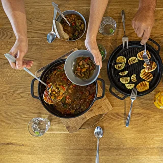 Cast iron pot with a pan, 5 L + 1 L – photo 17