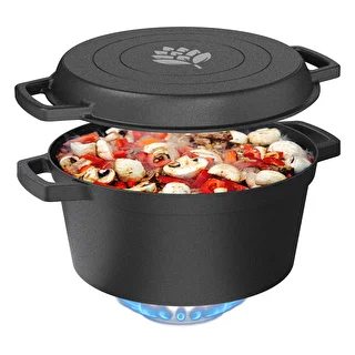 Cast iron pot with a pan, 5 L + 1 L – photo 7