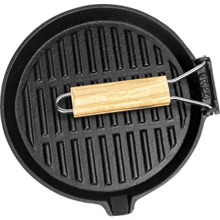 Cast iron round griddle pan with handle, 24 cm – photo 2