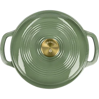 Enamelled Cast Iron Casserole - sage green, 4.5 L – photo 3