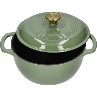 Enamelled Cast Iron Casserole - sage green, 4.5 L – photo 2