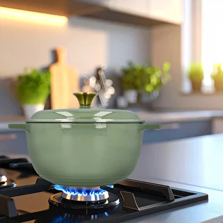 Enamelled Cast Iron Casserole - sage green, 4.5 L – photo 9