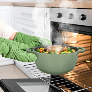 Enamelled Cast Iron Casserole - sage green, 4.5 L – photo 8